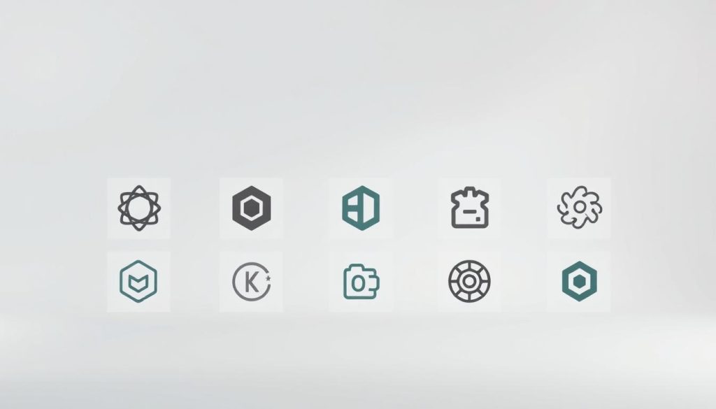 A comparison of different coding education platforms against a clean, minimalist background. The platforms are represented by distinct geometric shapes and symbols, with a muted, professional color palette. The shapes are arranged in a grid layout, creating a sense of organization and structure. The lighting is soft and diffused, creating a calm and contemplative atmosphere. The camera angle is slightly elevated, giving an overview of the composition. The overall style is modern, sleek, and visually appealing, reflecting the technical nature of the subject matter.